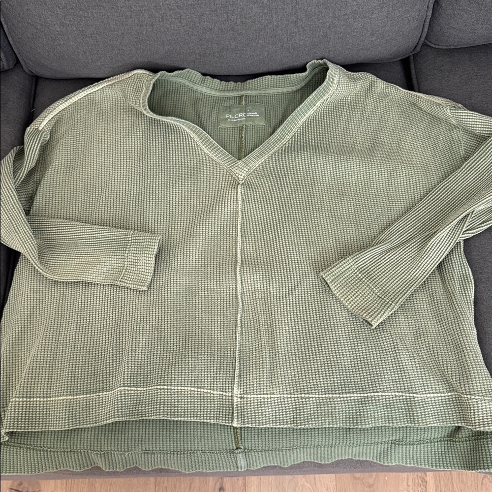 Anthropologie Pilcro Moira thermal green S